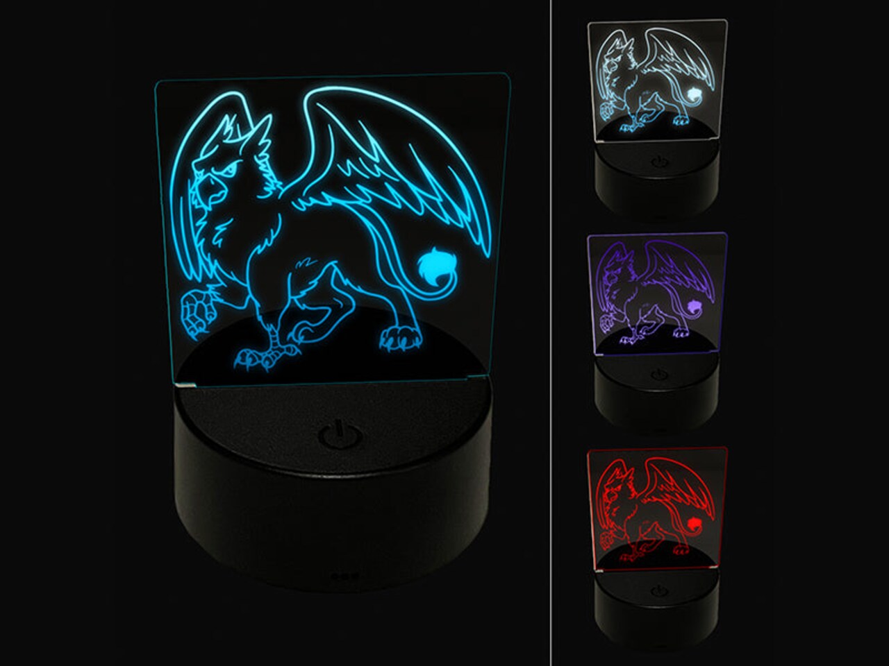 Gryphon Griffin Mythical Creature 3D Illusion LED Night Light Sign Nightstand Desk Lamp